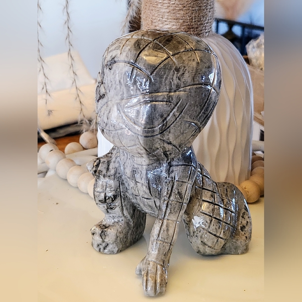 Spidey Grey Picasso Jasper. Spiderman Marvel Spidey Crystal Carving - Picture 2 of 8